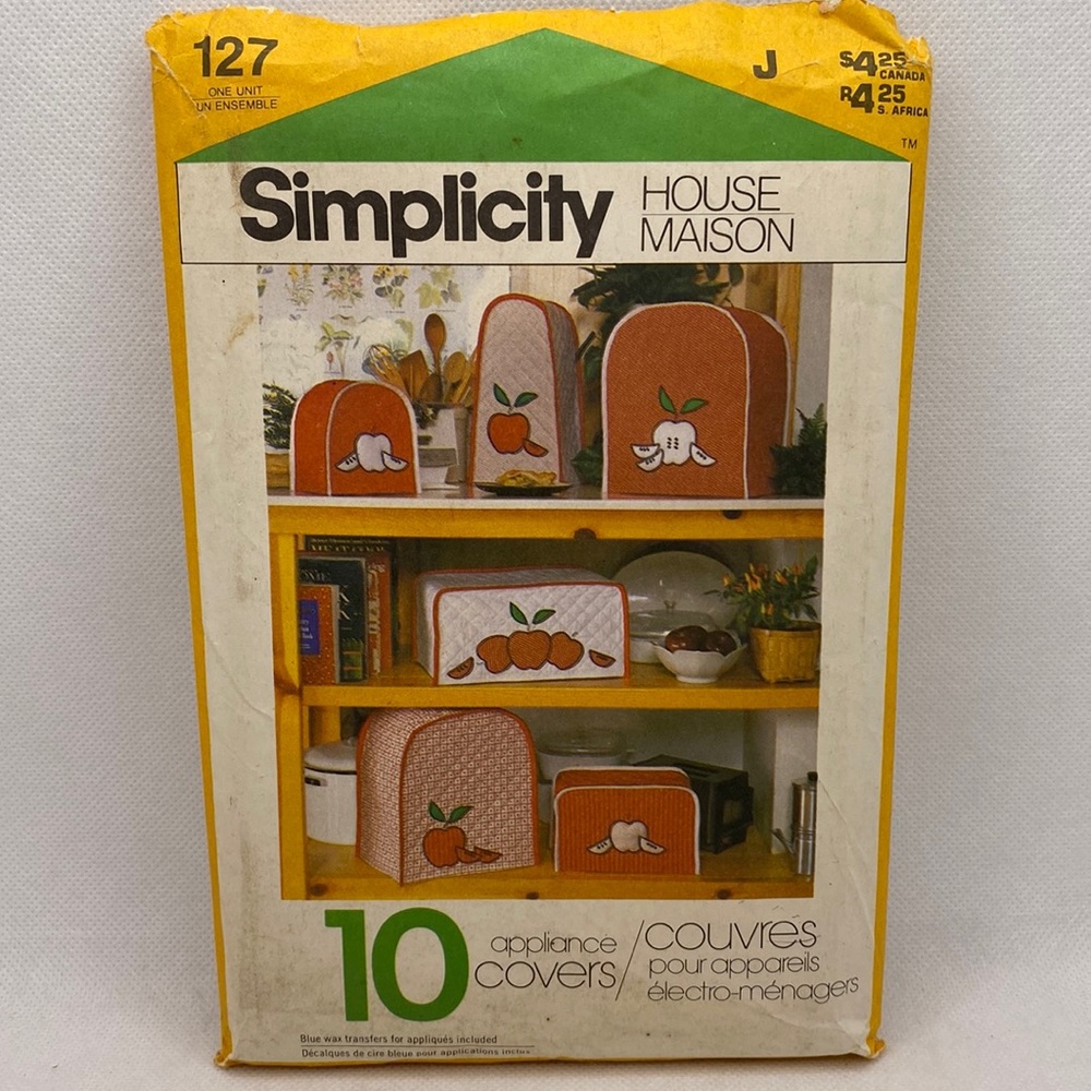 Simplicity House #127- 10 Appliance Covers Sewing Pattern Toaster Mixer Uncut